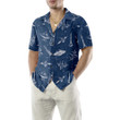 Space Aircraft Seamless Pattern Hawaiian Shirt, Navy Aircraft Aviation shirt For Men
