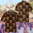Skull Monster Burger Hawaiian Shirt, Unique Flame Skull Burger Shirt