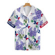 Bluebonnet Texas Hawaiian Shirt Purple Version, Button Down Floral And Flag Texas Shirt, Proud Texas Shirt For Men