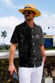 Vintage Wild West Native American Skull Hawaiian Shirt, Tropical Leaves Pattern American Indian Shirt