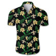 NFL new orleans saints tropical flower Hawaiian Shirt White Men Women Beach Wear Short Sleeve Hawaii Shirt