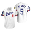 Los Angeles Dodgers Seager 5 2020 Championship Golden Edition White Jersey Inspired Style Hawaiian Shirt
