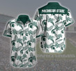 Michigan State 3d Logo Hawaii Shirt Summer Button Up Shirt For Men Beach Wear Short Sleeve Hawaii Shirt