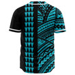 Hawaii Kakau Blue Polynesian Baseball Jersey | Colorful | Adult Unisex | S - 5XL Full Size - Baseball Jersey LF