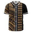 Hawaii Kakau Gold Polynesian Baseball Jersey | Colorful | Adult Unisex | S - 5XL Full Size - Baseball Jersey LF