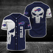 Buffalo Bills Skull Baseball Shirt, NFL Team Baseball Jervey Shirt - Baseball Jersey LF