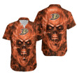 Anaheim Ducks Nhl Fan Skull Hawaiian Shirt