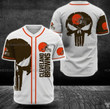 Cleveland Browns NFL Skull Baseball Shirt - Baseball Jersey LF