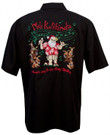 Santa Sing Along Hawaiian Christmas Mens Hawaiian Aloha Shirt in Black