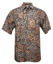 Tapa Blocks Mens Hawaiian Aloha Shirt in Cement