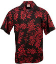 Mini Tahitian Mens Hawaiian Aloha Shirt in Black & Red