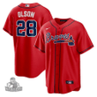 Men's Atlanta Braves #28 Matt Olson Red Baseball Jersey