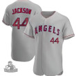 Angels #44 Reggie Jackson Gray Alternate Men's Stitched Baseball Jersey
