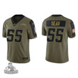 Men's Los Angeles Chargers Junior Seau Olive 2021 Salute To Service Jersey