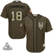 Men's New York Mets Darryl Strawberry #18 Green Salute to Service Stitched Jersey, MLB Jersey