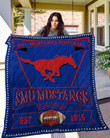 Smu Mustangs 3D Customized Quilt Blanket Size Single, Twin, Full, Queen, King, Super King  , NCAA Quilt Blanket 