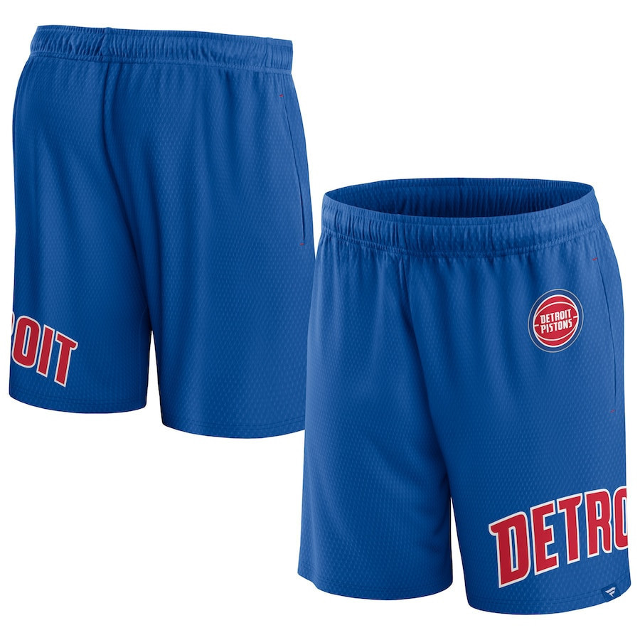 Detroit Pistons s Branded Free Throw Mesh Shorts - Blue