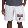 Miami Heat Concepts Sport Alley Fleece Shorts - White/Charcoal