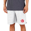 Toronto Raptors Concepts Sport Throttle Knit Jam Shorts - White/Charcoal