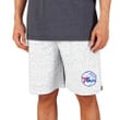 Philadelphia 76ers Concepts Sport Throttle Knit Jam Shorts - White/Charcoal