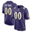 Custom Nfl Jersey, Men's White Baltimore Ravens Custom Game Jersey - Purple