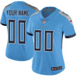 Custom Nfl Jersey, Women's Tennessee Titans Light Blue Alternate Customized Vapor Untouchable Limited Jersey