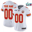 Custom Nfl Jersey, Women's Kansas City Chiefs Customized White Super Bowl LVII Limited Stitched Jersey