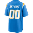 Custom Nfl Jersey, Men's Los Angeles Chargers Custom Game Jersey - Powder Blue