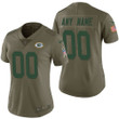 Custom Nfl Jersey, Women Green Bay Packers Olive 2017 Salute to Service Limited Customized Jersey
