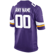 Custom Nfl Jersey, Men's Minnesota Vikings Home Custom Game Jersey - Purple
