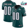 Custom Nfl Jersey, Youth Custom Philadelphia Eagles ACTIVE PLAYER Green Super Bowl LVII Patch Vapor Untouchable Limited Stitched Jersey