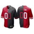 Custom Nfl Jersey, San Francisco 49ers Custom Split Two Tone Game Jersey - Red Black
