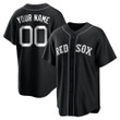 Custom Boston Red Sox Men's Replica Black/ Jersey - White