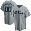 CUSTOM YOUTH BOSTON RED SOX ROAD COOPERSTOWN COLLECTION JERSEY - GRAY REPLICA