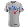 Men's Chicago Cubs Custom #00 Alternate Gray Jersey, MLB Jersey