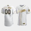 Men's Cleveland Guardians #00 Custom White Golden Edition Jersey