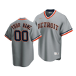 Men's Detroit Tigers Custom #00 Cooperstown Collection Gray Road Jersey