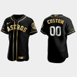 Houston Astros #00 Custom Golden Edition Jersey - Black