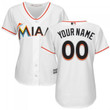 Women's Custom Miami Marlins White Home Cool Base Jersey