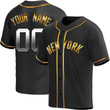 Customized Yankees Jersey, Custom Men'S New York Yankees Alternate Jersey - Black Golden Replica