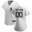Customized Yankees Jersey, Women's New York Yankees White Home Replica Custom Jersey