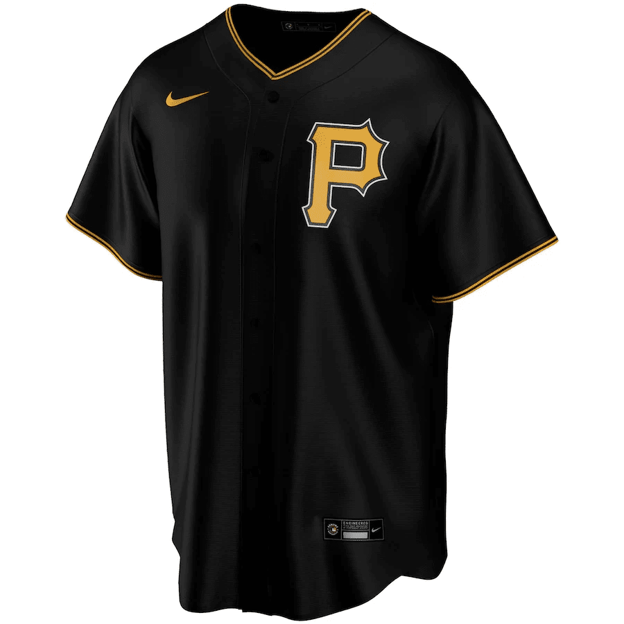 Men's Pittsburgh Pirates Black Alternate Replica Custom Jersey