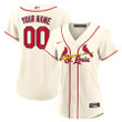 St. Louis Cardinals Women's Alternate Custom Replica Jersey - Cream