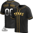 Black Golden Custom Men's Texas Rangers Alternate Jersey - Replica