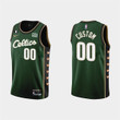 Men's Boston Celtics #00 Custom Green 2022-23 City Edition Stitched Basketball Jersey