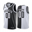 Men's Brooklyn Nets Custom #00 Split Edition Black White Jersey
