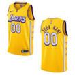 Customize Lakers Jersey, 2019-20 Youth's Los Angeles Lakers #00 Custom City Edition Swingman Jersey - Yellow