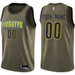 Denver Nuggets Custom Jersey, Men's Custom Denver Nuggets Swingman Green Salute to Service Jersey