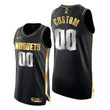 Denver Nuggets Custom Jersey, Men Denver Nuggets Custom Golden Limited Edition Black Jersey 2020-21