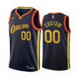 Custom Golden State Warriors Navy City Edition Oakland 2020-21 Jersey
